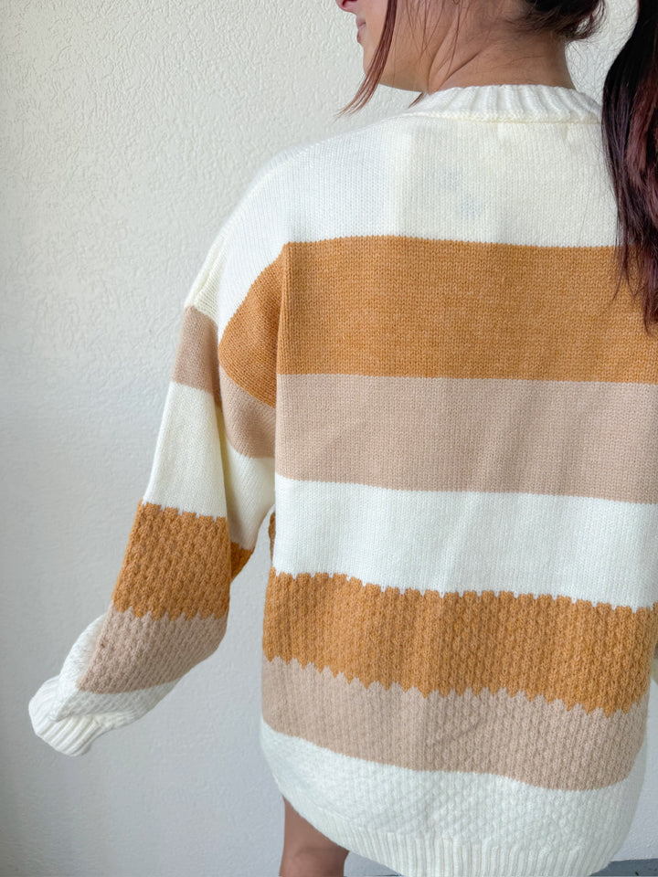 PRE-ORDER: COLOR BLOCK TEXTURED CARDIGAN