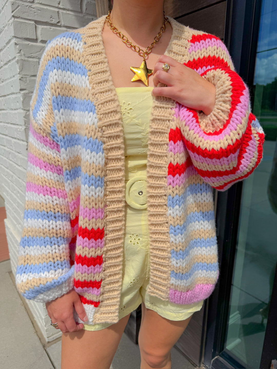 MOOD BOOSTER STRIPED CARDIGAN