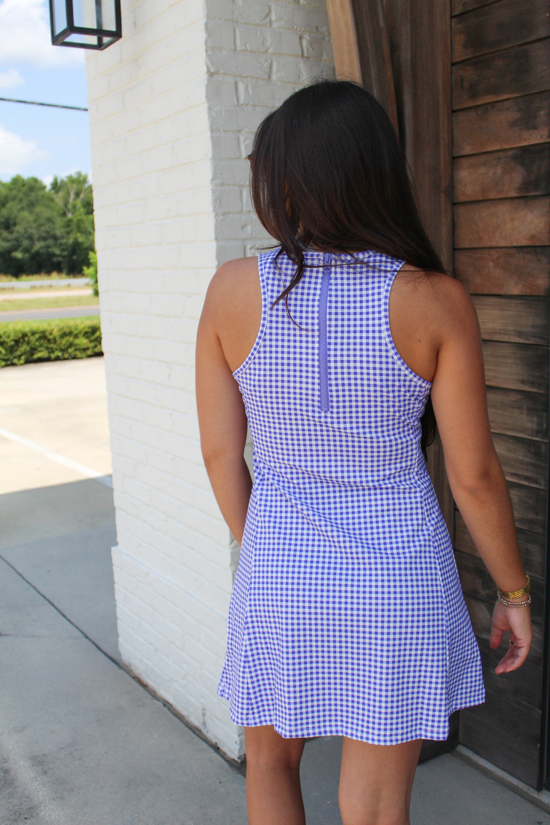 GEAUX GIRL LSU GINGHAM ACTIVE DRESS