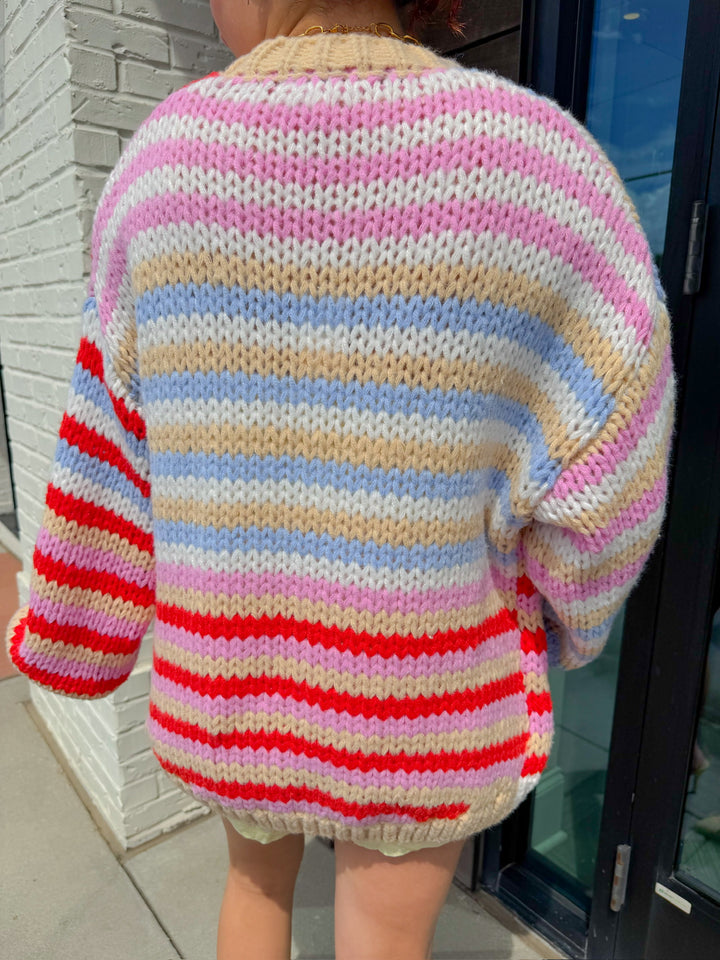 MOOD BOOSTER STRIPED CARDIGAN