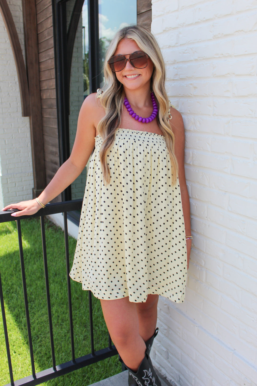 JUST MY TYPE POLKA DOT DRESS