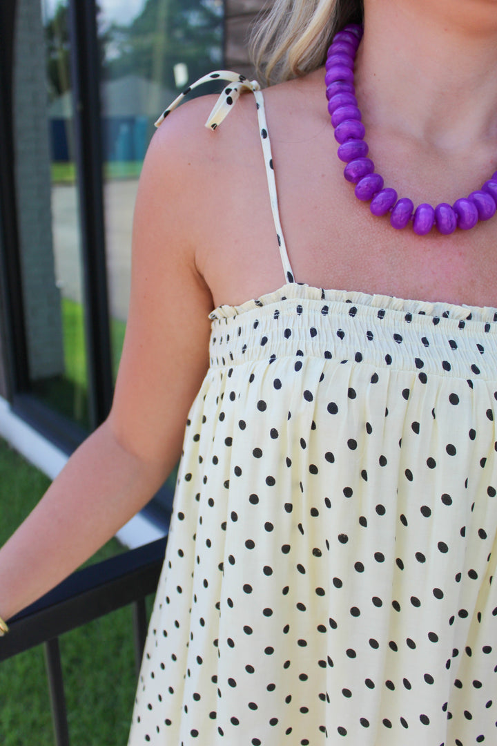 JUST MY TYPE POLKA DOT DRESS