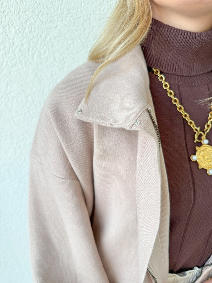 MARIE MOCK NECK SWEATER JACKET