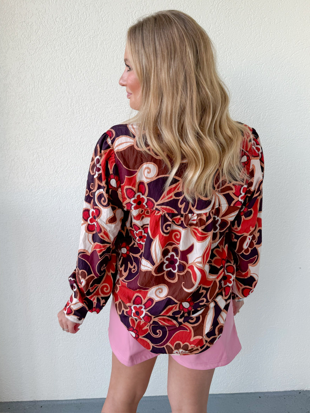 PRE-ORDER: PURPLE FLORAL PRINT BUTTON DOWN