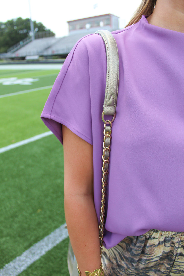 SUGAR PLUM MOCK NECK BLOUSE