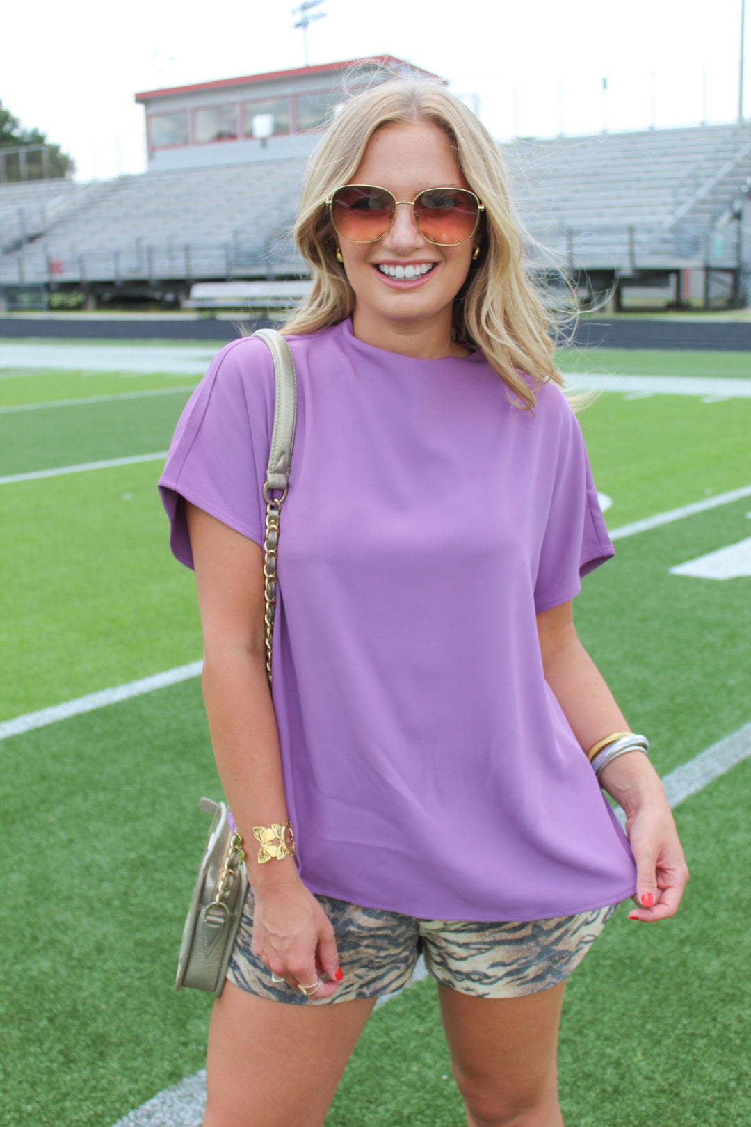 SUGAR PLUM MOCK NECK BLOUSE