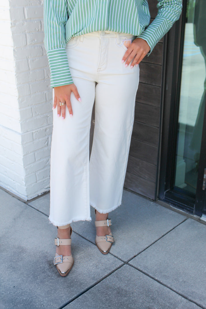 GOOD AS GOLD HIGH RISE CROP WIDE LEG JEAN