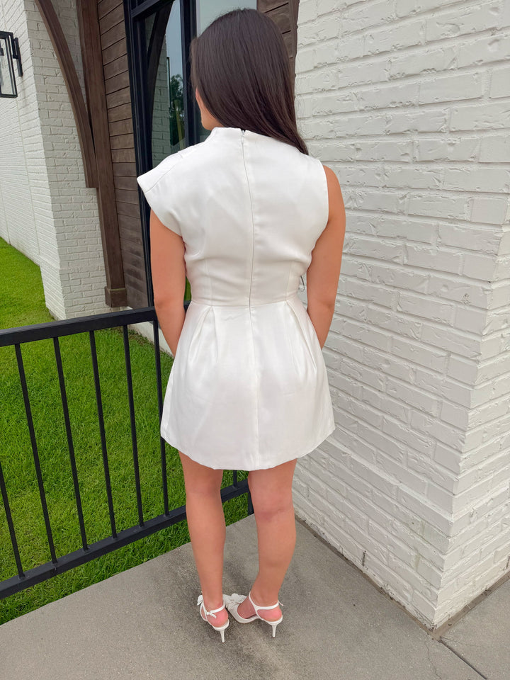 BOLDLY BLOOMING HIGH NECK MINI DRESS