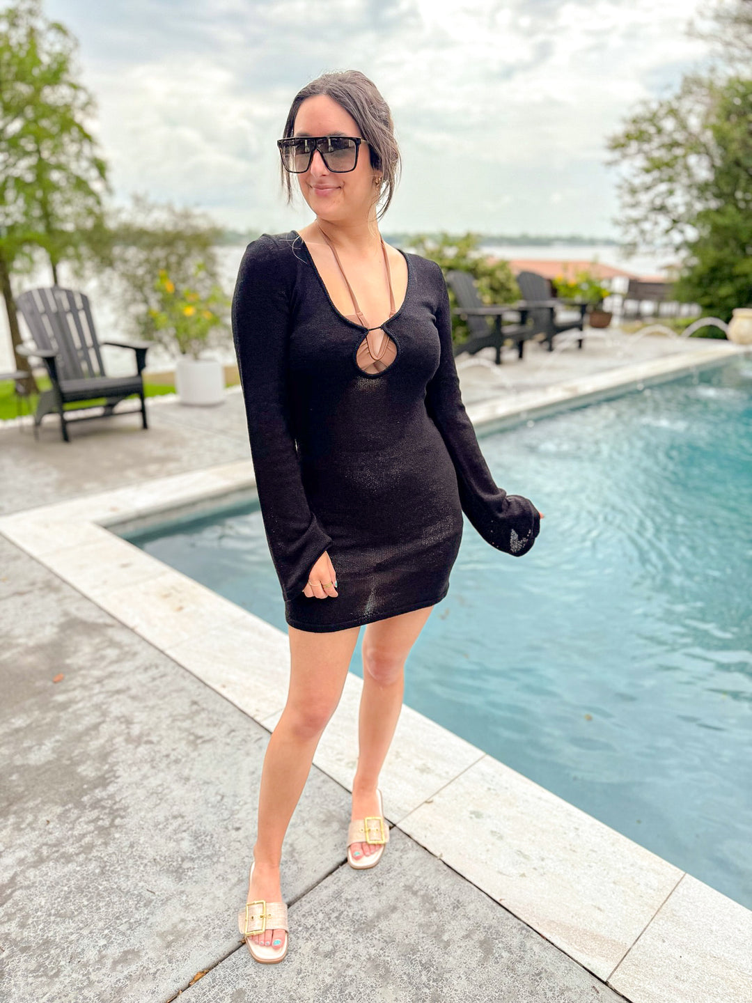 BLACK COVER UP DRESS