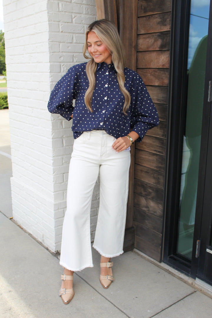 SWEET SPOT POLKA DOT BLOUSE