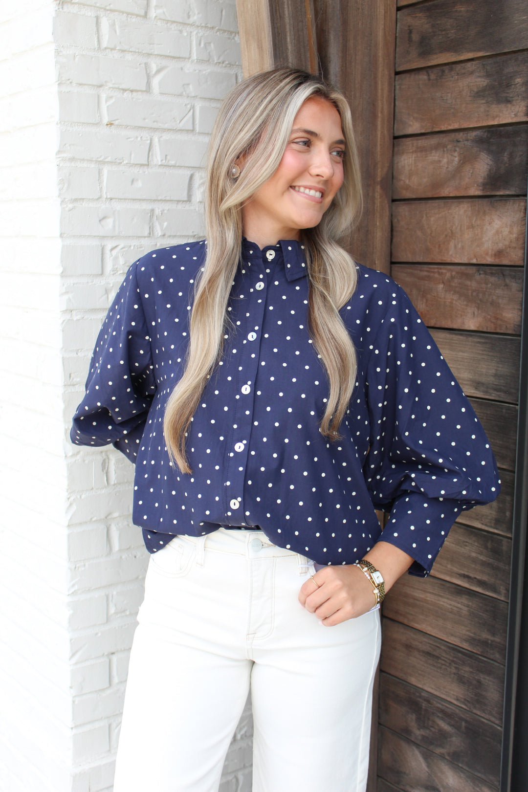 SWEET SPOT POLKA DOT BLOUSE
