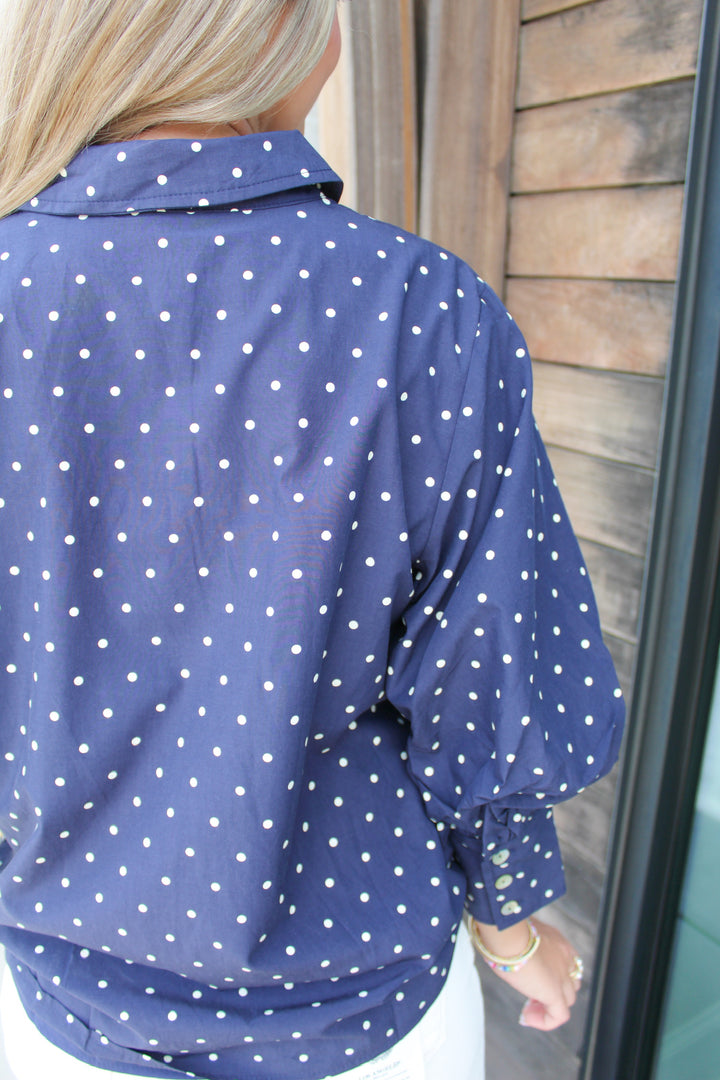 SWEET SPOT POLKA DOT BLOUSE