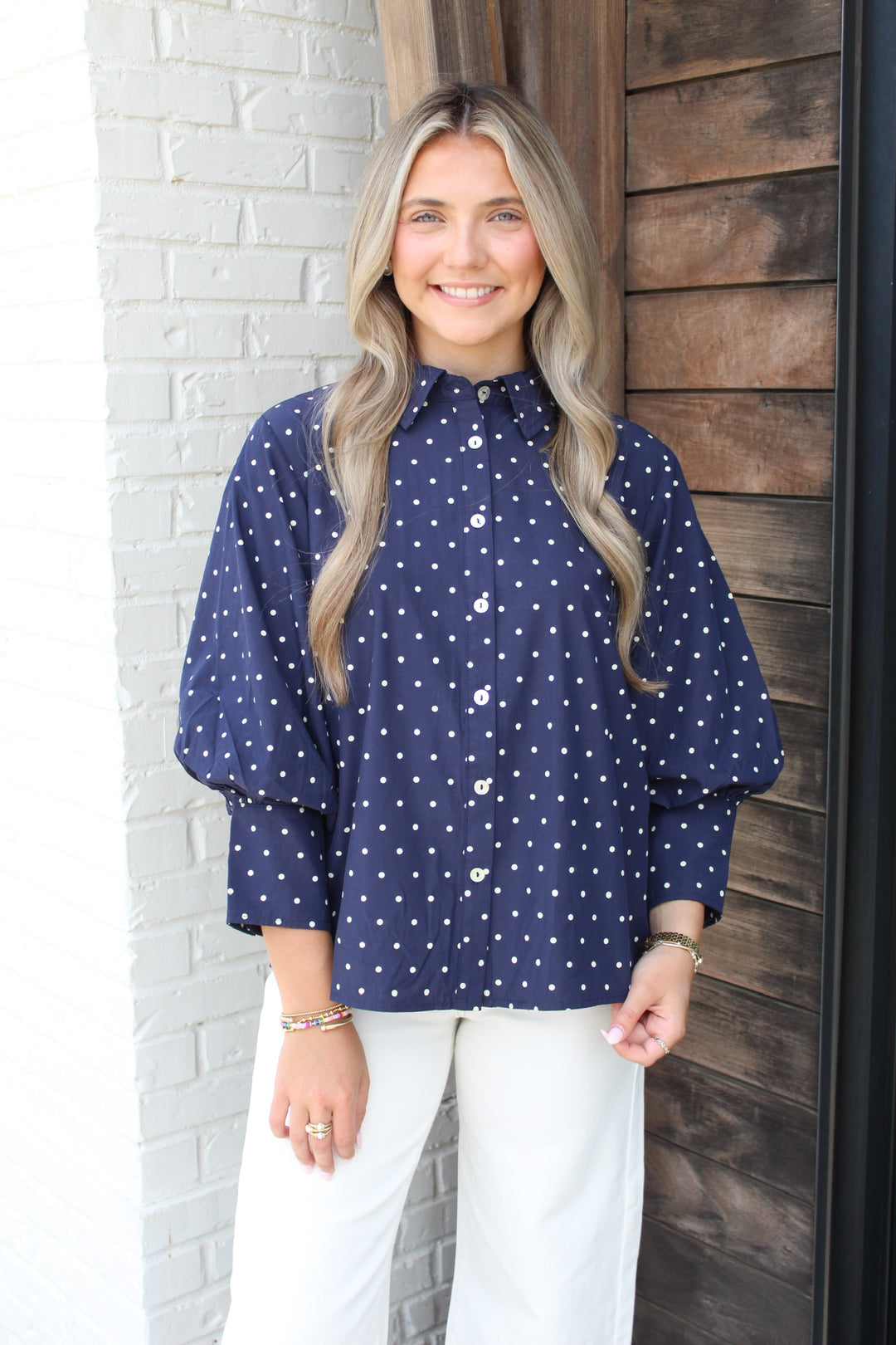 SWEET SPOT POLKA DOT BLOUSE