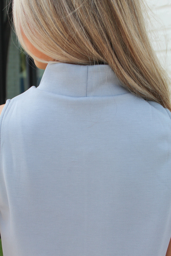 STAY AWHILE BUTTER SOFT MOCK NECK SLEEVELESS SET TOP