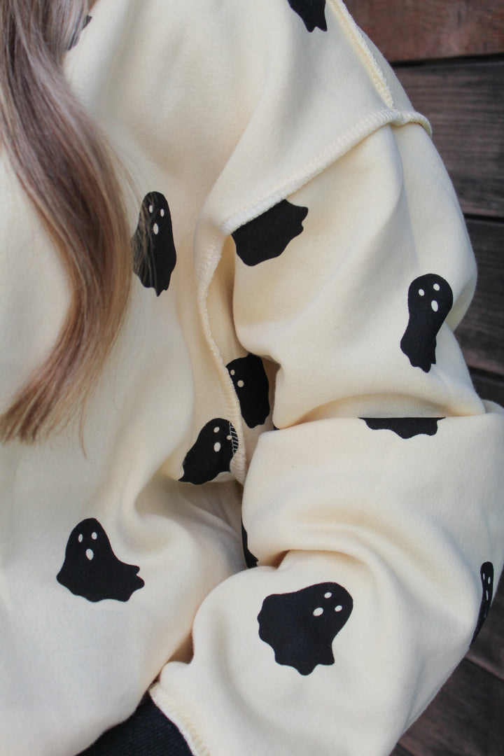 GHOSTED REVERSIBLE MOCK NECK SWEATSHIRT