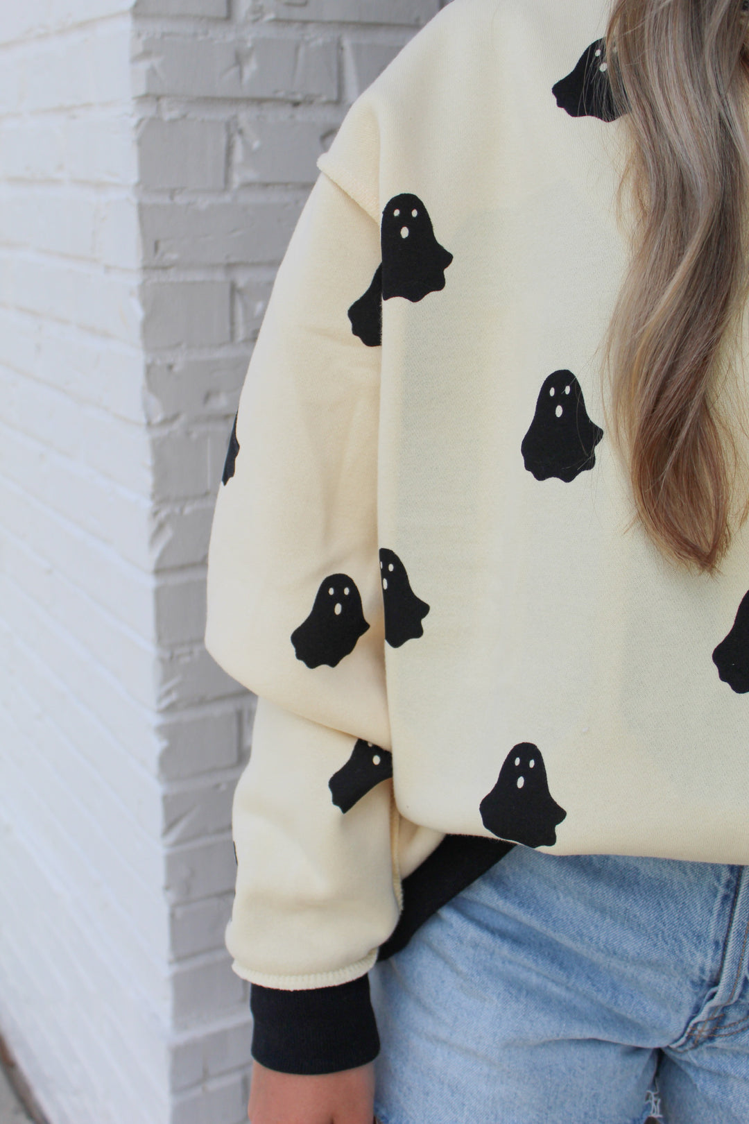 GHOSTED REVERSIBLE MOCK NECK SWEATSHIRT