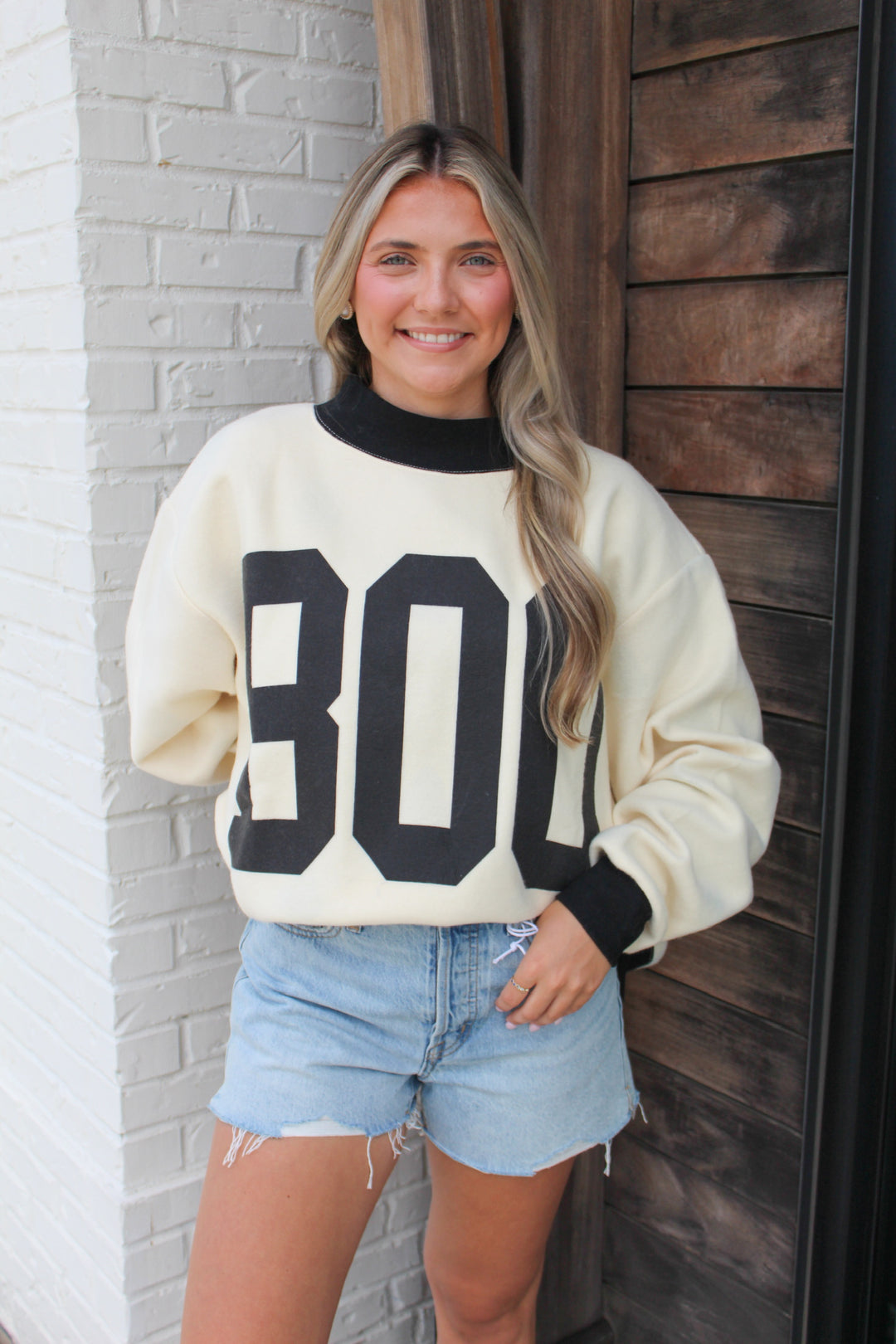 GHOSTED REVERSIBLE MOCK NECK SWEATSHIRT