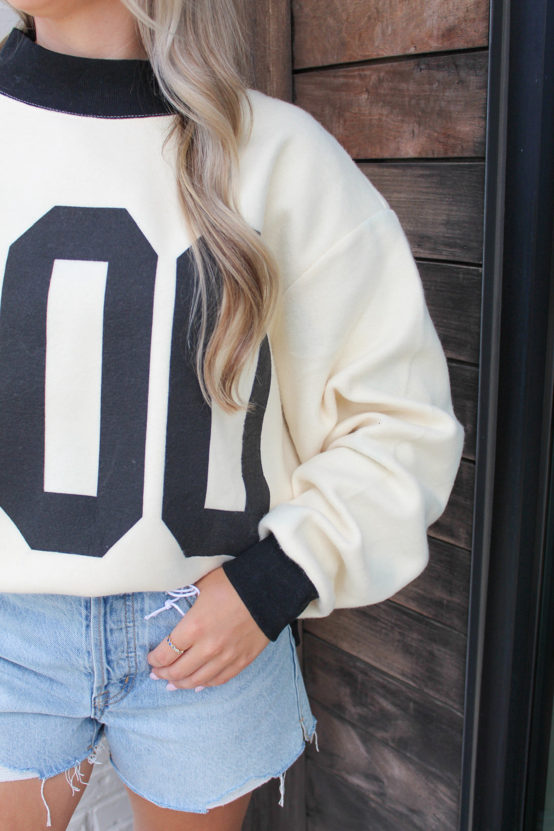 GHOSTED REVERSIBLE MOCK NECK SWEATSHIRT