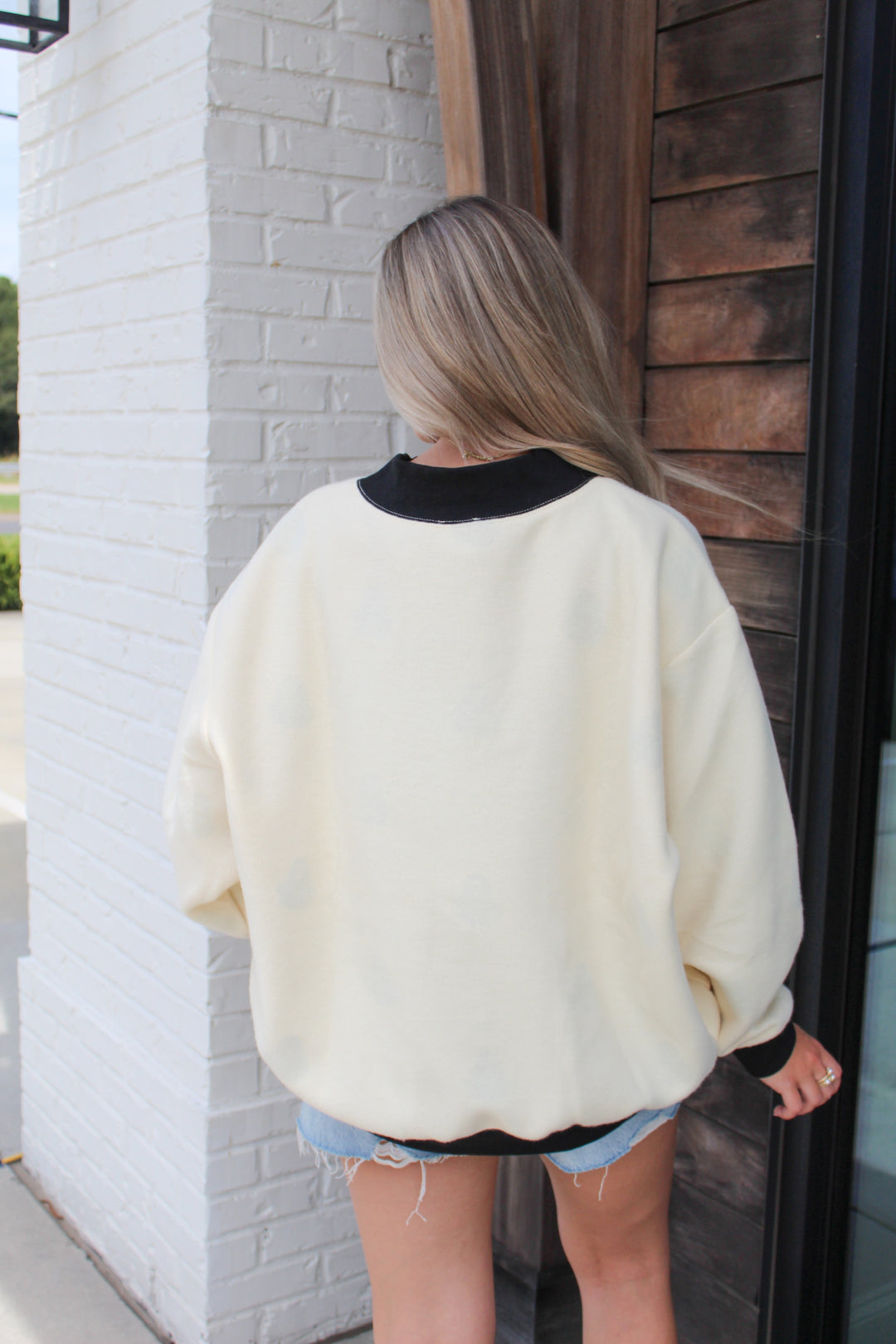 GHOSTED REVERSIBLE MOCK NECK SWEATSHIRT