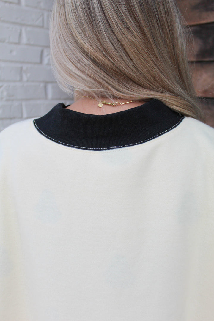 GHOSTED REVERSIBLE MOCK NECK SWEATSHIRT