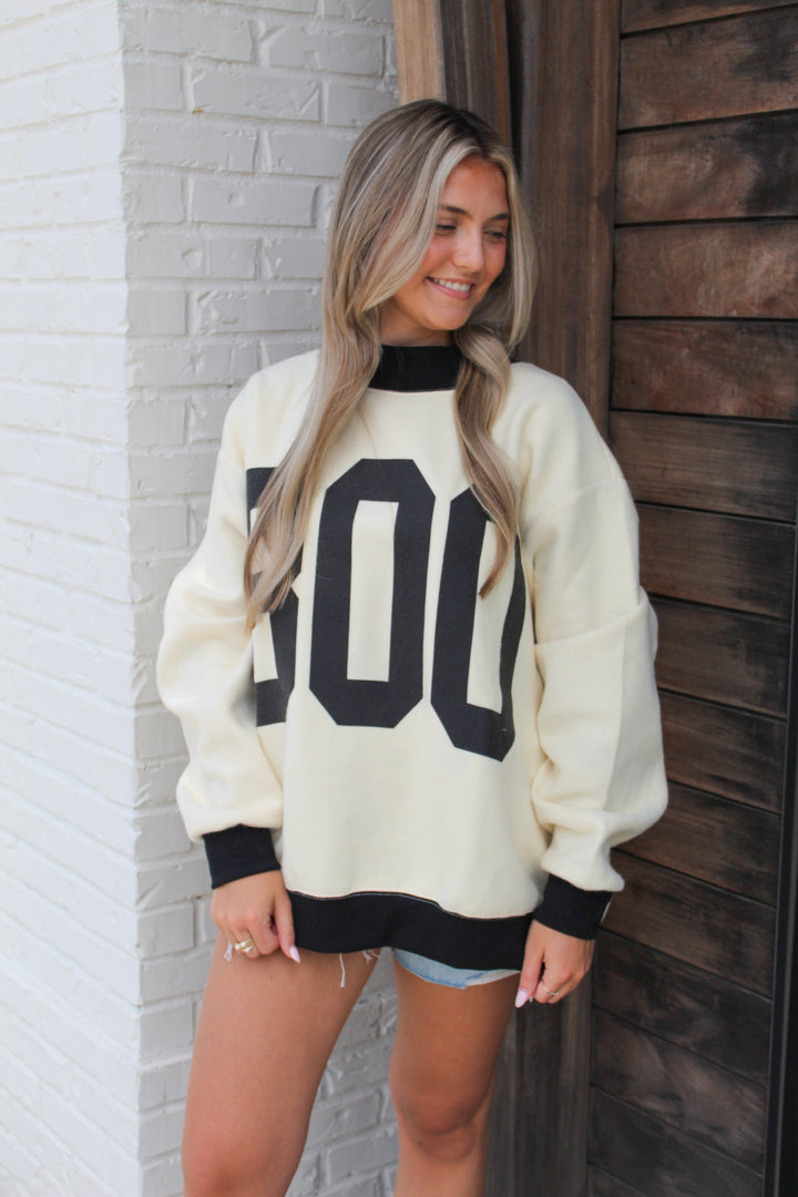 GHOSTED REVERSIBLE MOCK NECK SWEATSHIRT