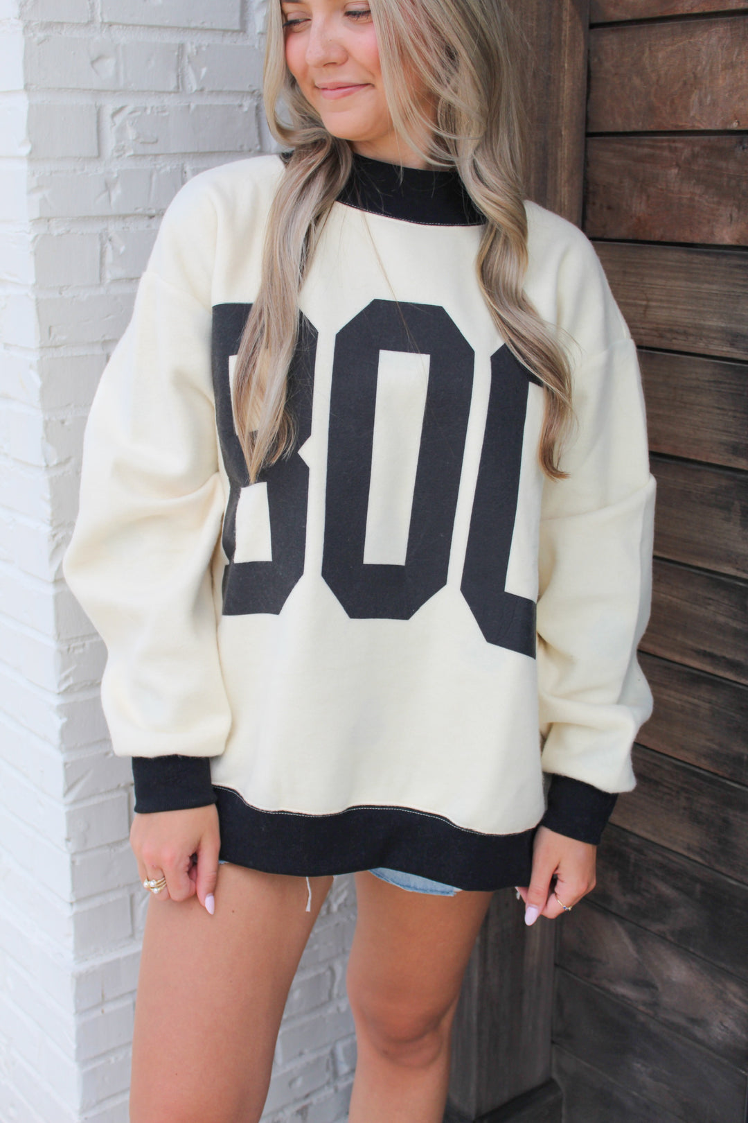 GHOSTED REVERSIBLE MOCK NECK SWEATSHIRT