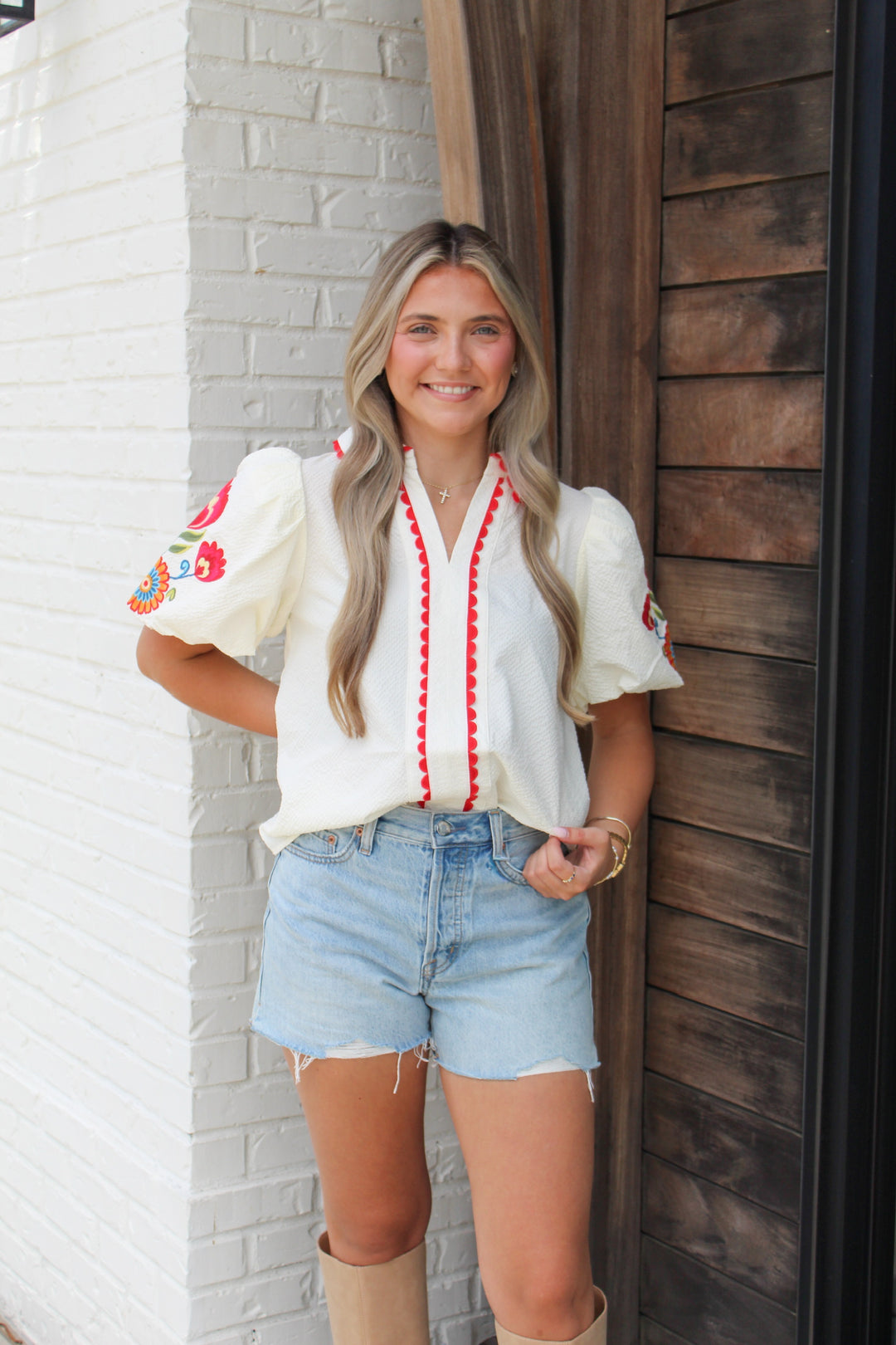 RUBY FLORAL PUFF SLEEVE TOP