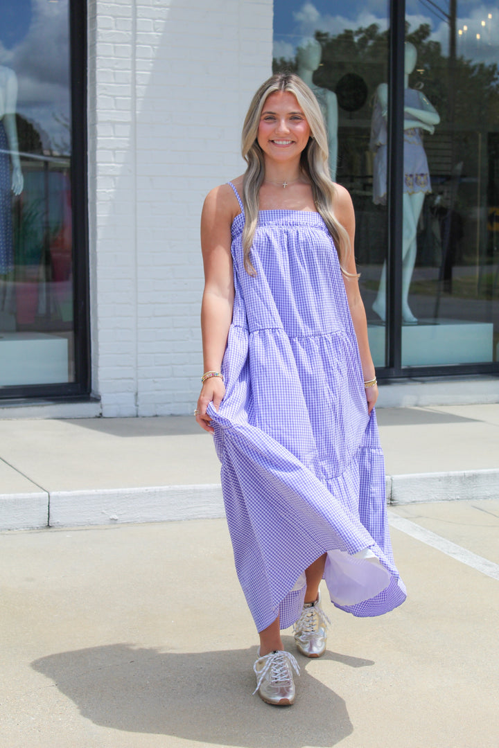 SWEET AND SUNNY GINGHAM MIDI DRESS