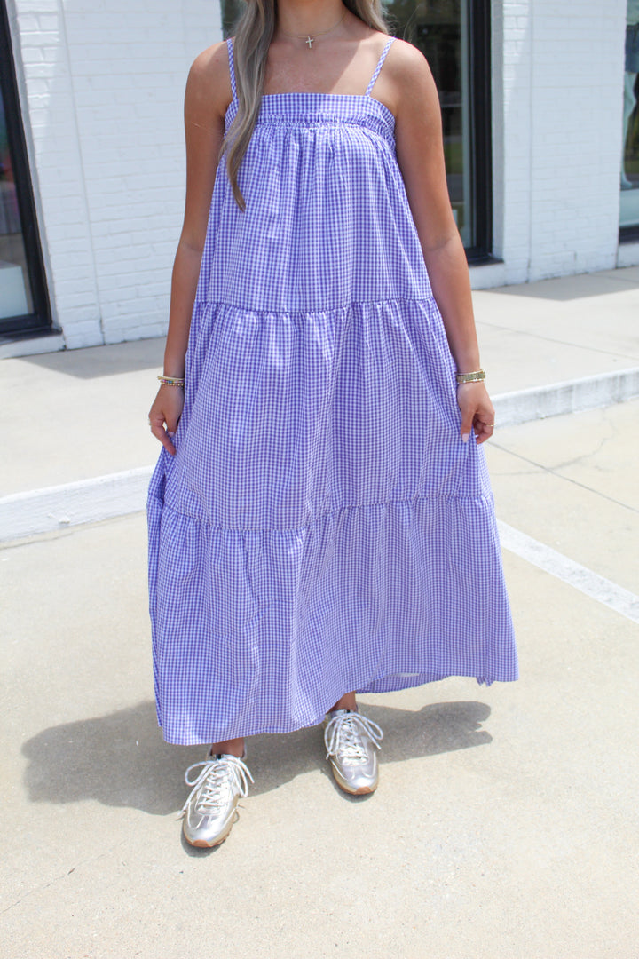 SWEET AND SUNNY GINGHAM MIDI DRESS