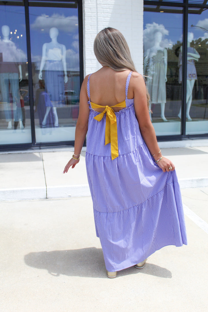 SWEET AND SUNNY GINGHAM MIDI DRESS