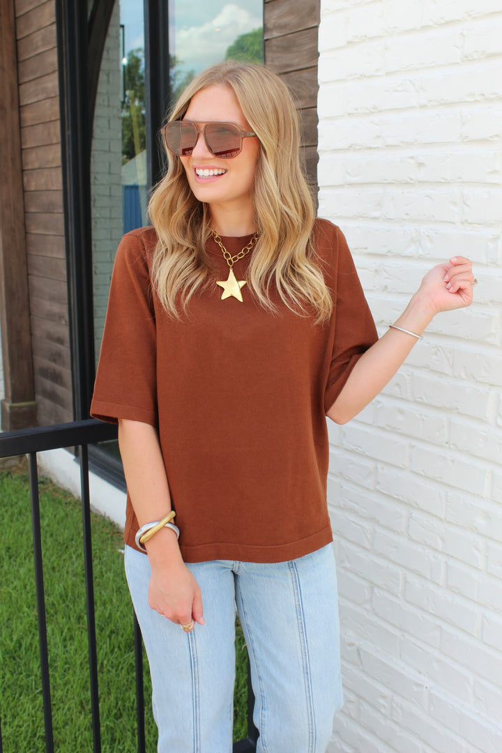 THE STAPLE SHORT SLEEVE KNIT TOP