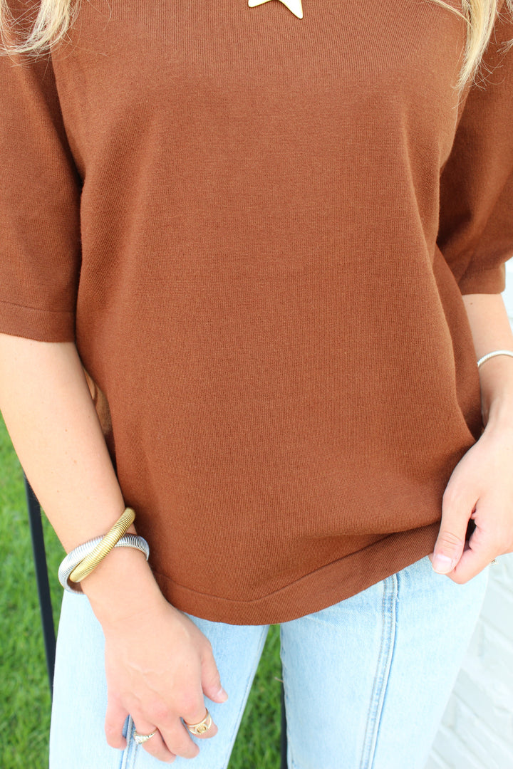 THE STAPLE SHORT SLEEVE KNIT TOP