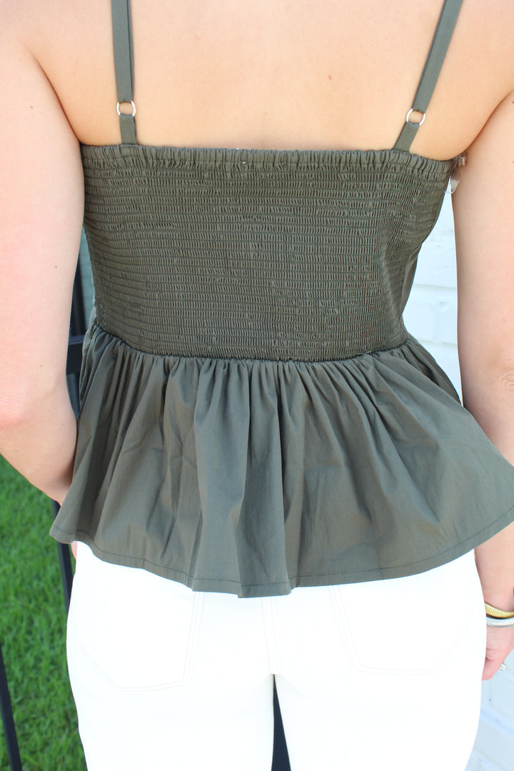 SCARLETT PEPLUM SLEEVELESS TOP