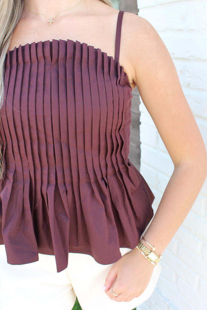 SCARLETT PEPLUM SLEEVELESS TOP