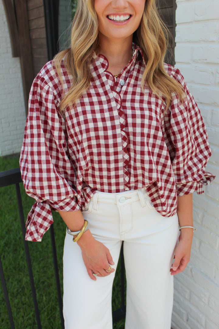 HARVEST HAZE PLAID TOP
