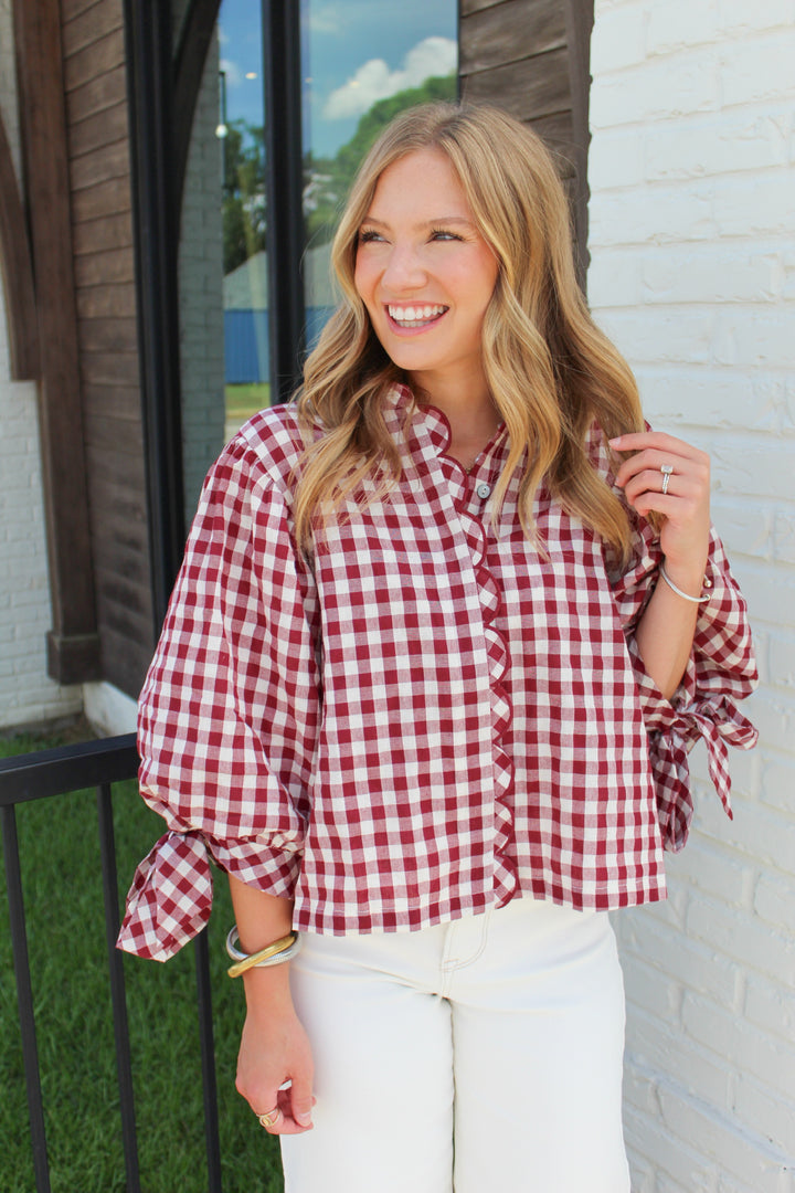 HARVEST HAZE PLAID TOP