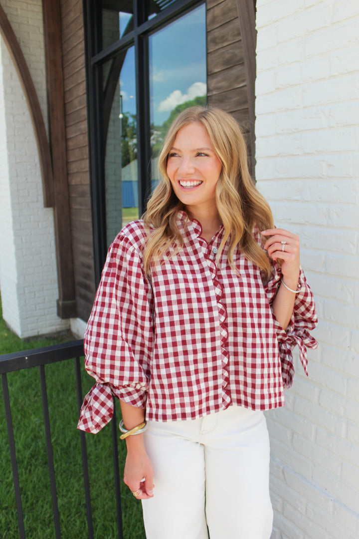 HARVEST HAZE PLAID TOP