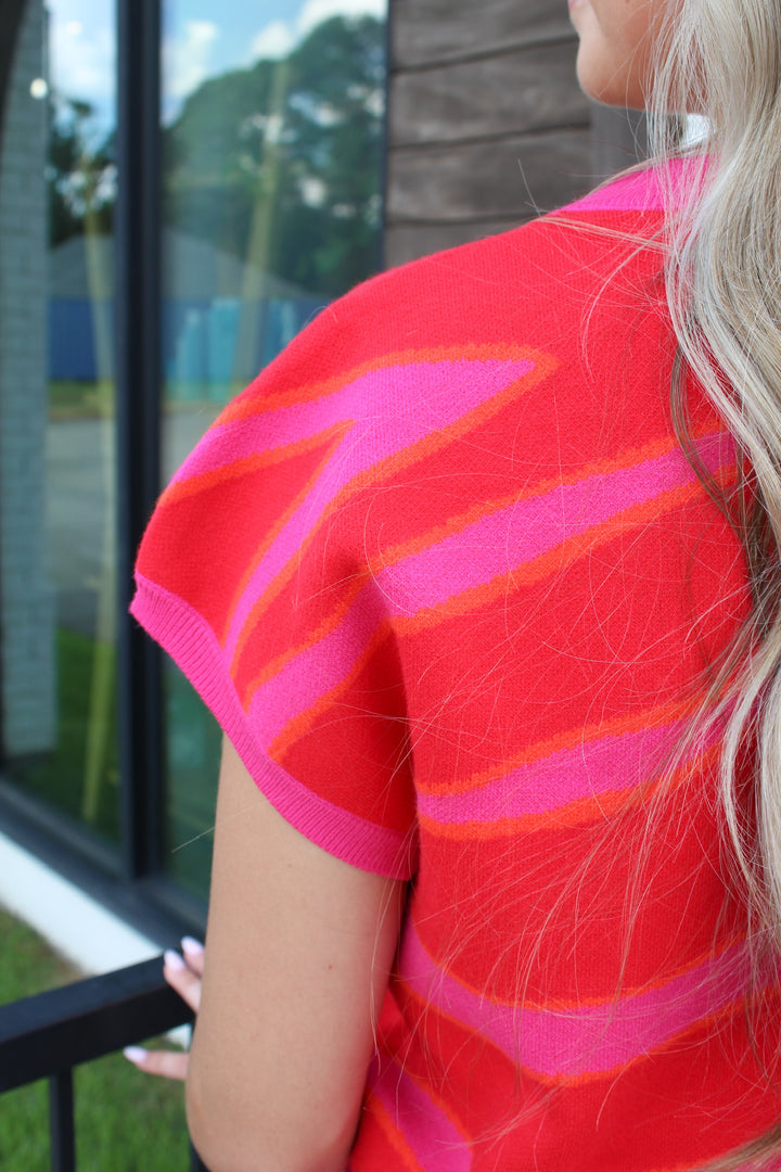 MAISIE STRIPED SLEEVELESS KNIT TOP