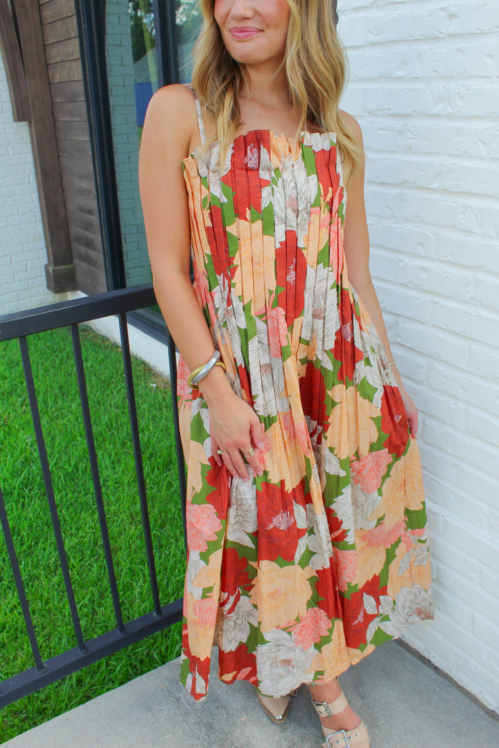 PRETTY PERFECT FLORAL MIDI DRESS