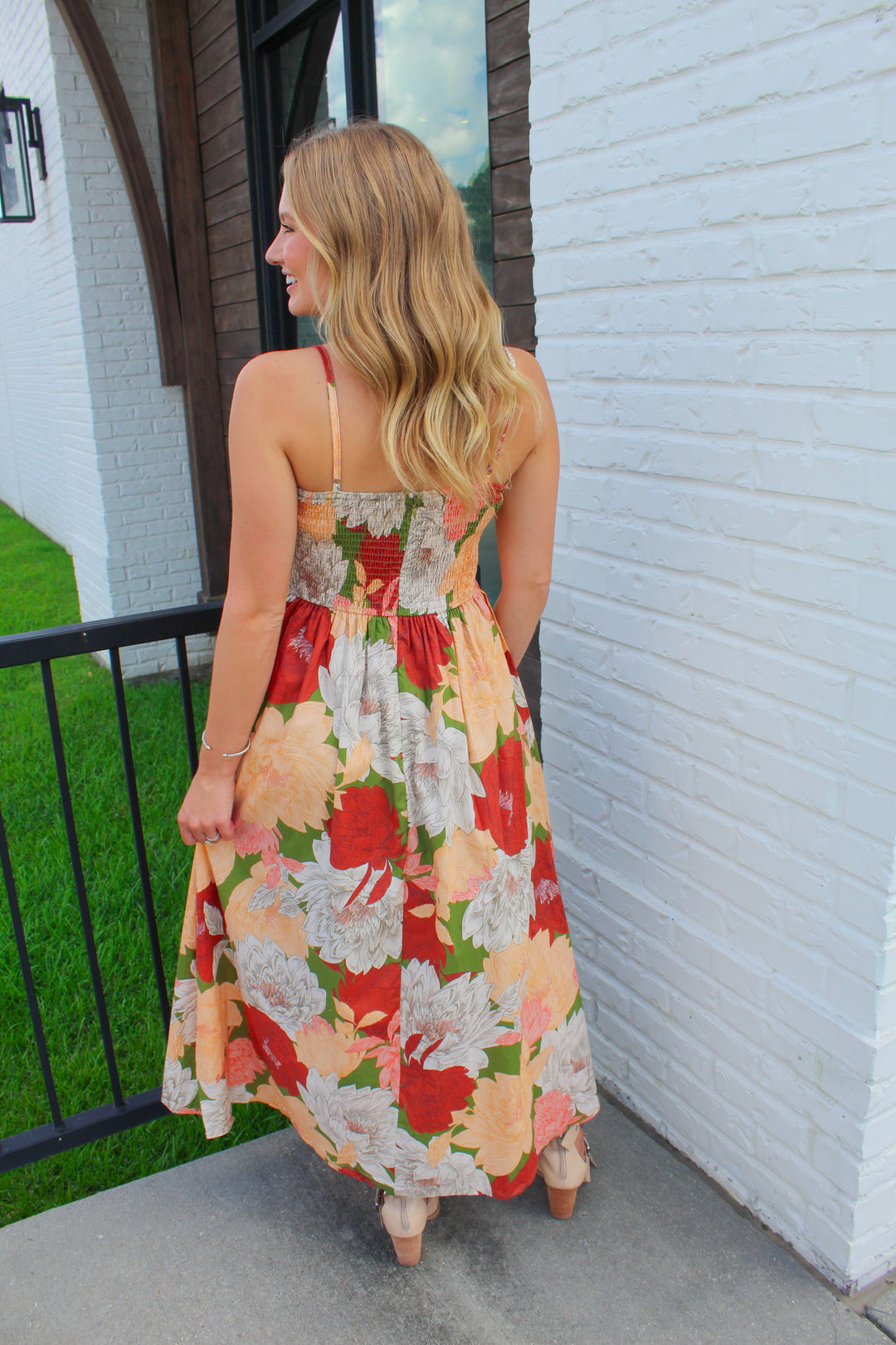 PRETTY PERFECT FLORAL MIDI DRESS