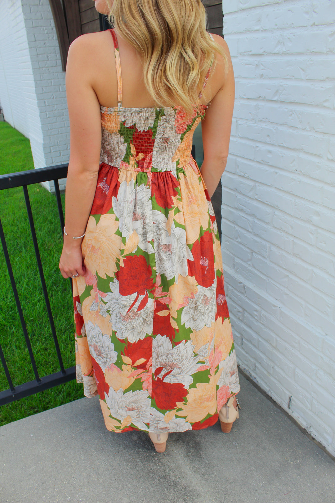 PRETTY PERFECT FLORAL MIDI DRESS