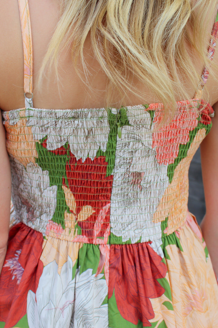 PRETTY PERFECT FLORAL MIDI DRESS