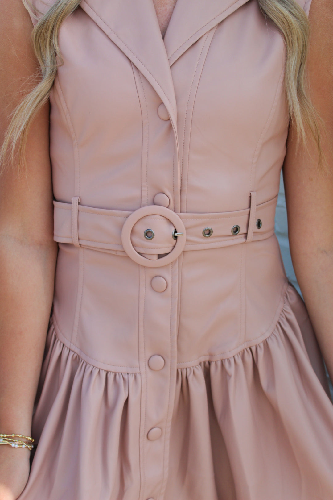 BREE BELTED LEATHER DRESS