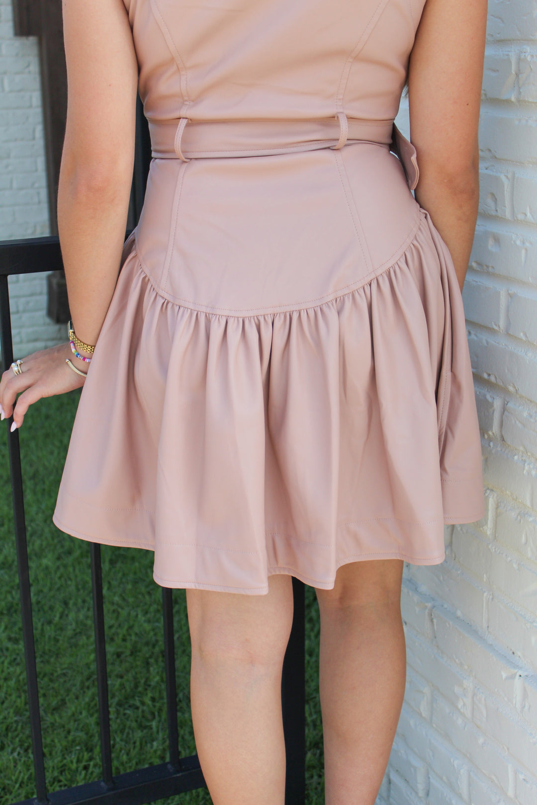 BREE BELTED LEATHER DRESS