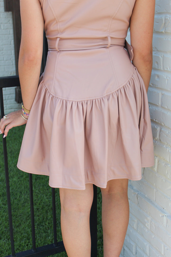 BREE BELTED LEATHER DRESS