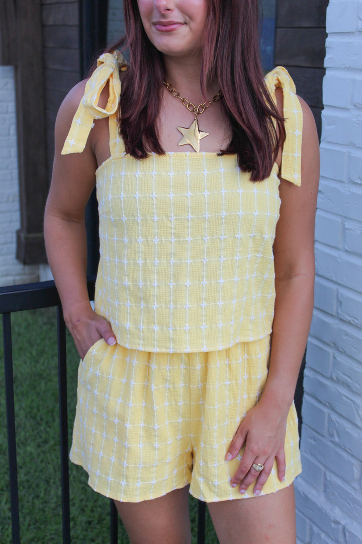 GOLDEN DAYS TEXTURED SET TOP