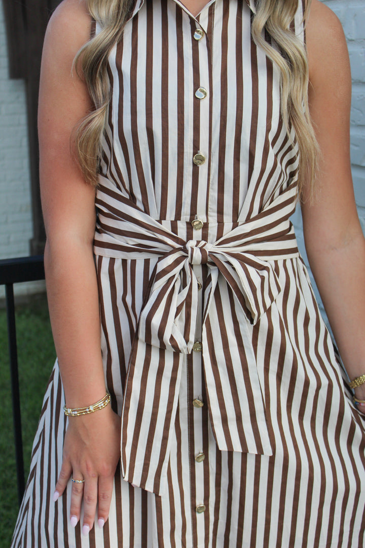 MADELINE BELTED MIDI DRESS