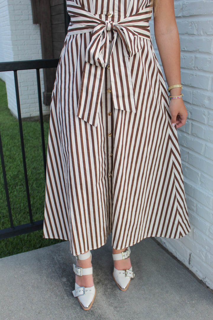 MADELINE BELTED MIDI DRESS