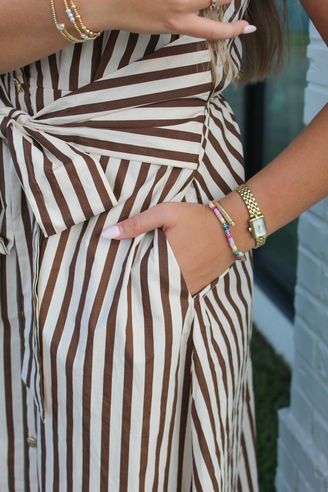 MADELINE BELTED MIDI DRESS