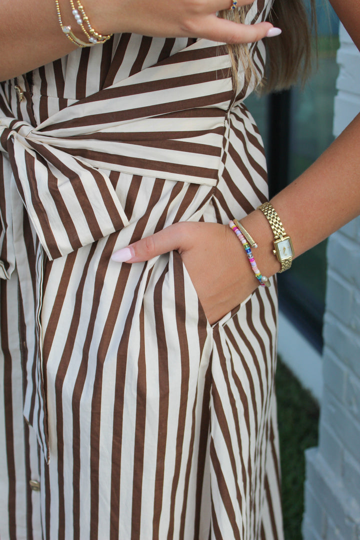 MADELINE BELTED MIDI DRESS